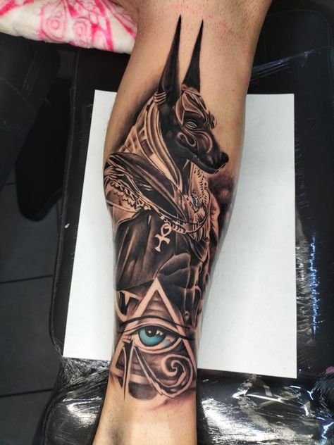 Anubis Neck Tattoo, Anubis Tattoo Design Ideas For Women, Anubis Forearm Tattoo, Anubis Tattoo Design Ideas, Anubis Tattoo Design, Men Henna Tattoo, Gothic Tattoos, Egyptian Tattoo Sleeve, Anubis Tattoo