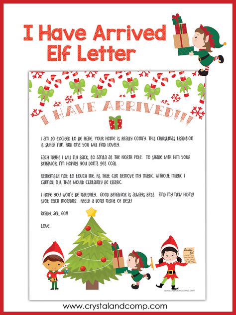 This printable is one that will bring a smile to your kiddos face as you welcome Elf on the Shelf back for another holiday season of fun! #elfontheshelfideas #elfontheshelf #freeprintables #arrivalletter Letter From Elf On The Shelf Arrival Classroom, Elf On The Shelf Printables Free Templates Letter From Santa, Elf On The Shelf Early Arrival Letter, Elf Brings Advent Calendar Letter, Elves Arrival Letter, Im Back Elf On Shelf Ideas Letter, Elf On The Shelf Greeting Letter, New Elf Letter, Free Elf On The Shelf Welcome Letter