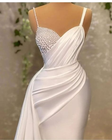 White Prom Dress Mermaid, Cheap Prom Dresses Long, Mermaid Evening Dress, Prom Dresses Sleeveless, Pearl Dress, Dream Wedding Ideas Dresses, فستان سهرة, Custom Size Dresses, Long Prom Dresses