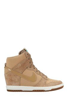 Nike - Dunk Sky Hi Essential Wedge Sneaker Nike Sky High Wedge Outfit, Nike High Top Outfits, Nike Wedge Sneakers, Women High Top Sneakers, Taupe Shoes, High Top Wedge Sneakers, Nike Wedges, Heel Sneakers, Wedge Trainers