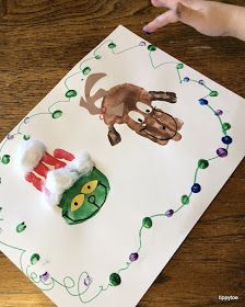 Tippytoe Crafts: Handprint Grinch and Max Baby Christmas Crafts, Christmas Handprint Crafts, Grinch Crafts, Art Activities For Toddlers, Baby Art Projects, Christmas Crafts For Toddlers, Preschool Christmas Crafts, Toddler Arts And Crafts, Christmas Arts And Crafts