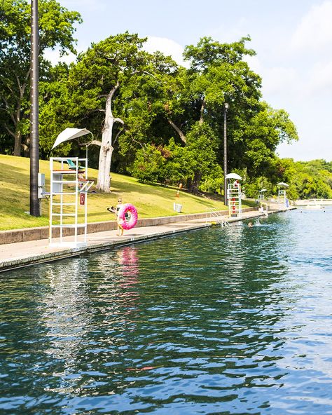 Barton Springs Pool in Austin, Texas Barton Springs Austin, To Do In Austin Texas, Things To Do In Austin, Barton Springs, Local Shops, Painting Inspo, On A Rainy Day, Swimming Holes, A Rainy Day