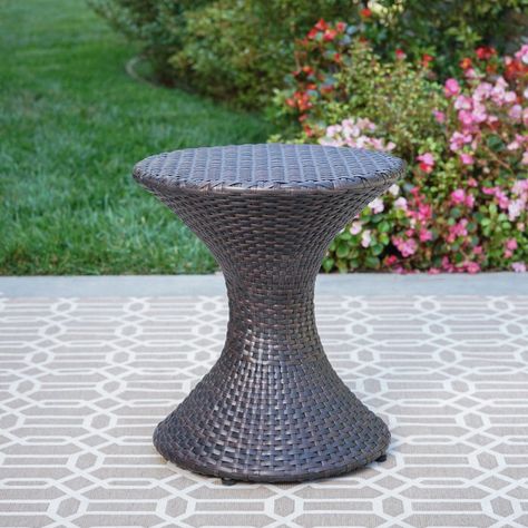 Allman Outdoor End Table Round Coffee Table Living Room, Outdoor End Table, Wicker Side Table, Marble End Tables, Outdoor End Tables, Patio Side Table, Patio Style, Outdoor Side Table, Wood End Tables