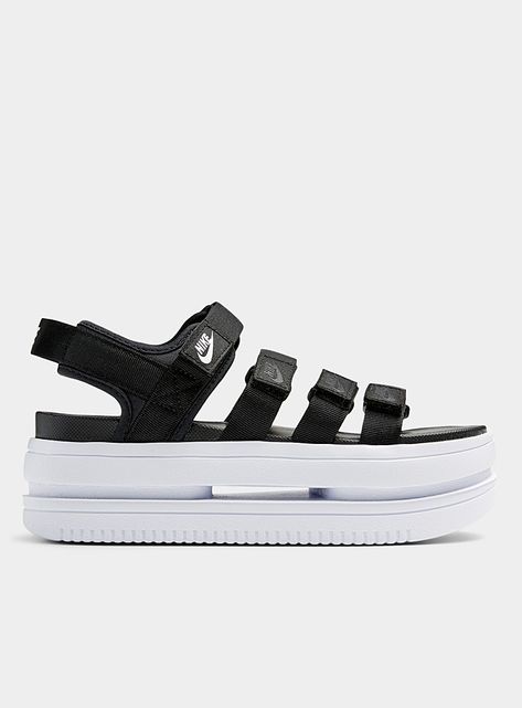 Icon Classic platform sandals Women | Nike | Wedges | Simons Nike Wedges, Sandals Birkenstock, Trendy Sandals, Loop Bands, Women Nike, Sandals Women, Nike Adidas, Air Force 1, Women's Sandals