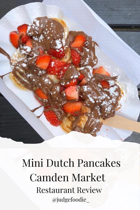 Mini Dutch Pancakes Camden Market | Food Review | London | Camden | Mini Dutch Pancakes | Pancakes | Poffertjes | Strawberries | Nutella Mini Dutch Pancakes, London Camden, Mini Nutella, Camden Lock, Pancakes Pancakes, Dutch Pancakes, Camden Market, Camden Markets, Mini Pancakes