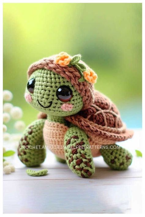 Crocheted Turtles Free Pattern, Arigumi Crochet Amigurumi Free Patterns, Arigumi Crochet Amigurumi, Crochet Animals Free Patterns Amigurumi, Turtle Crochet Pattern Free, Turtle Amigurumi Free Pattern, Cute Crochet Turtle, Crochet Turtle Pattern Free, Free Crochet Patterns Amigurumi