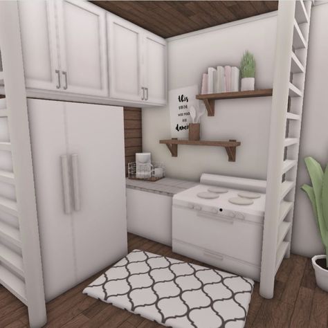 3x3 Laundry Room Bloxburg, Mini Bloxburg House Layout, Bloxburg Mini House, Cabin Bloxburg, Apartment Loft Ideas, House Flipper, Roblox House, Blocksburg Room Ideas￼, Bloxburg Builds