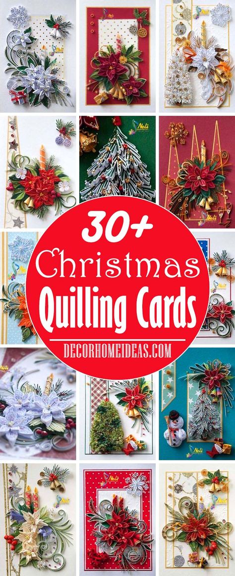 30+ Lovely Christmas Paper Quilling Cards | Decor Home Ideas Quilling Cards Ideas, Christmas Quilling Cards, Christmas Paper Quilling, Quilling Christmas Cards, Diy Quilling Christmas, Christmas Quilling, Paper Quilling For Beginners, Paper Quilling Cards, Quilling Christmas