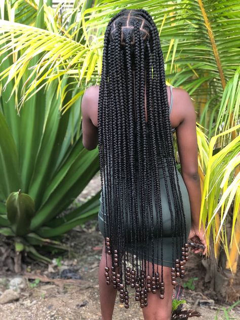 Island Twist With Beads, Singles With Beads, Braided Hairstyles Pink, Long Knotless Braids With Beads, Braids With Beads Long, Long Braids With Beads, Braided Hairstyles Color, Random Hairstyles, Long Twist Braids