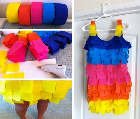 Adult Pinata Costume, Most Creative Halloween Costumes Diy, Homemade Pinata Costume, Diy Pinata Costume For Women, Diy Pinata Costume, Piñata Costume, Pinata Halloween Costume, Pinata Halloween, Pinata Costume