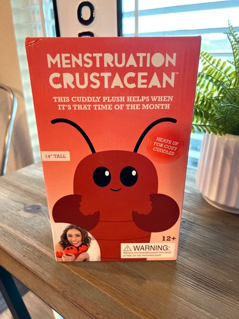 Menstruation Crustacean🦞 for cramps (found on Amazon) Menstruation Crustacean, First Period Party, First Moon Party, 1st Period, Period Party, Period Tips, Period Hacks, Moon Party, First Period