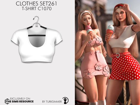 Sims Shirts, Sims4cc Clothes, Sims4 Clothing, Plain Crop Tops, Sims 4 Piercings, Hot Weather Outfits, Clothes Cc, Stripped Tank Top, Sims Clothes