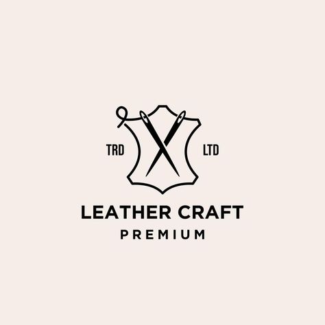 Leather Logo Ideas, Stitch Logo Design, Leather Logo Design, Leather Brand Logo, Sewing Logo Design, Workshop Icon, Tool Logo, Sewing Logo, Stitch Logo