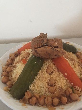 Algerian Couscous Recipe - Allrecipes.com Tunisian Couscous Recipe, Algeria Food Recipes, Algerian Chicken Recipes, Algerian Couscous, Chicken Salad Bowls, Morrocan Food Chicken Couscous, Moroccan Stew, Mutton Chops, Algerian Recipes