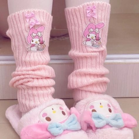 Potential Aesthetic, Obsessed Aesthetic, Adopt Inspiration, Kawaii Stockings, Leg Warmers Socks, Hello Kitty Water Bottle, Pastel Clothing, Harajuku Pink, Fit Accessories