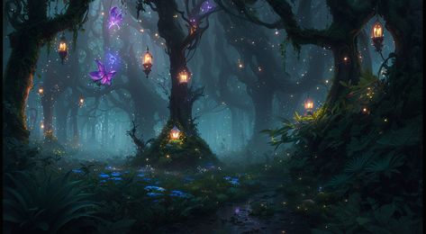 Magical forest by FanTaisia - Playground Playground Drawing, Magical Cave, Dream Environment, Forest Houses, Magic Fairy, The Enchanted Forest, Magical Fairy, Cave In, Magic Forest