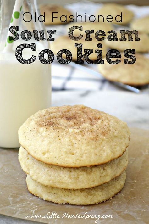 Old Fashioned Sour Cream Cookies Sour Cream Sugar Cookie Recipe, Sour Cream Cookies Recipe, Sour Cream Cookies, Sour Cream Sugar Cookies, Sour Cream Recipes, Cream Cookies, Cereal Bars, Sugar Cookie Recipe, Spice Cookies