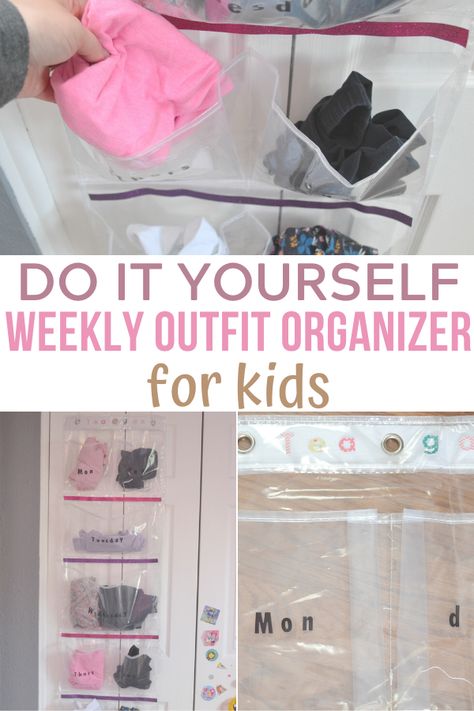 Weekly Outfit Organizer, DIY Weekly Outfit Organizer, Weekly Outfit Organizer for kids, Weekly Outfit Organizer DIY, easy diy Weekly Outfit Organizer for kids, make your own Weekly Outfit Organizer, outfit organizer for kids