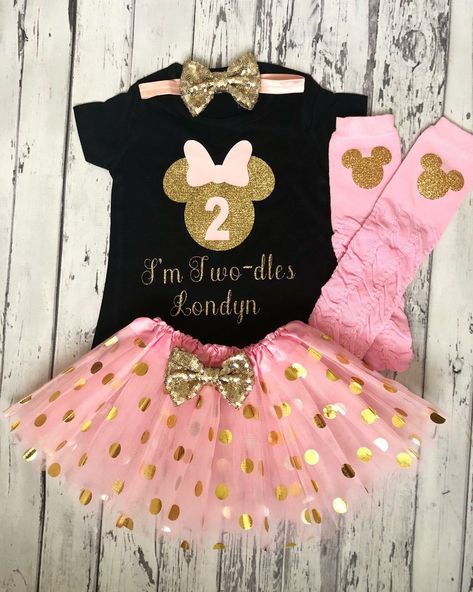 Pink Gold and Black Personalized Minnie Mouse 2nd Birthday | Etsy Princess Wedding Cakes, Minnie Mouse 2nd Birthday, Twodles Birthday, Minnie Mouse Birthday Outfit, 2nd Birthday Outfit, Minnie Mouse 1st Birthday, Minnie Mouse Theme, Minnie Bow, Minnie Mouse Birthday Party