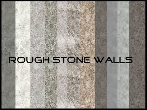 megsimple's Rough Stone Walls & Floors Sims 4 Stone Wallpaper, Sims 4 Cc Stone Floor, Sims 4 Stone Wall, Sims 4 Stone Wall Cc, Modern Wall Texture, Sims 4 Loft, Mod Wall, Rock Floor, Slate Wall