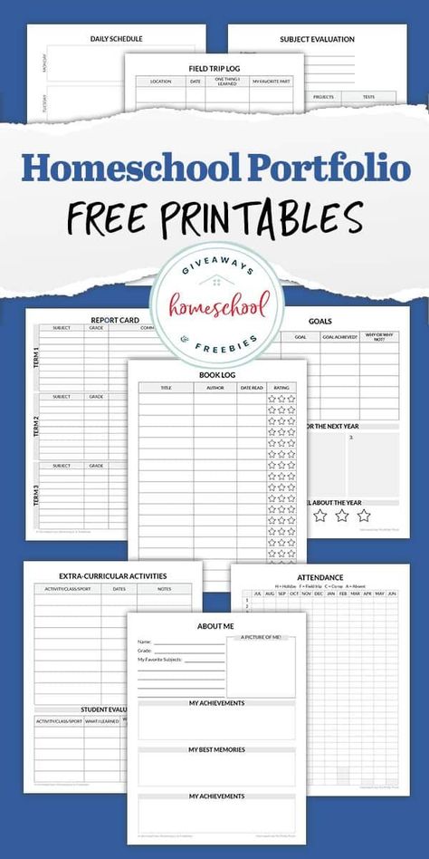 Download some Free Homeschool Portfolio Printables to help keep your homeschool organized throughout the year. Homeschool Portfolio, Homeschool Room Organization, Aesthetic Planner, Student Planner Printable, Homeschool Supplies, Student Portfolios, Free Bible Study, Homeschool Elementary, Homeschool Education