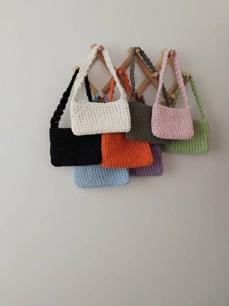 Crochet Supply Bag, Crochet Baguette, Bag Macrame, Macrame Crochet, Crochet Shoulder Bags, Crochet Fairy, Mode Crochet, Crochet Supplies, Crochet Business