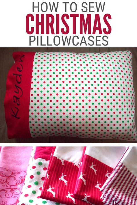 A personalized Christmas pillowcase is a fun handmade gift for family and friends. Learn how to make personalized Christmas pillowcases here. #thecraftyblogstalker #christmaspillow #DIYpillowcase #easytosew Christmas Pillow Cases Diy, Christmas Pillowcases Diy, Christmas Pillow Case, Christmas Pillows Diy Sewing Projects, Pillowcase Tutorial, Pillow Cases Tutorials, Christmas Delights, Pillow Cases Diy, Homemade Ideas