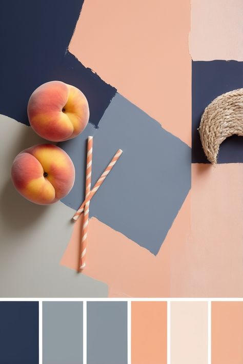 Discover the ultimate guide to achieving success with "a" - learn key strategies for maximizing your potential and reaching your goals. #ad     #Colortrend #wallpaint2024  #color2024  #DIYpainting  ##DIYhomedecor  #Fixhome Grey Peach Color Palette, Color Schemes With Coral, Pink Navy Palette, Navy And Peach Living Room, Navy Coral Green Color Palette, Navy Salmon Color Palette, Peach And Blue Interior Design, Peach Colour Interior, Sun Kissed Peach Benjamin Moore