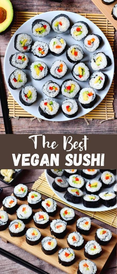 Avocado Tofu, Resep Sushi, Sushi Fillings, Sushi Vegan, Vegan Sushi Rolls, Veggie Sushi, Vegetarian Sushi, Sushi Recipe, Make Sushi