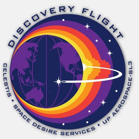 The Discovery Flight Mission Patch: This mission patch honors Name A Star Live's 2009 Discovery Flight, which launched your star names and dedications to space on board an UP Aerospace SpaceLoft XL from New Mexico's Spaceport America. Event Badge Design, Space Patches, Star Names, Nasa Patch, Space Patch, Typo Logo Design, Brand Inspiration Board, Nasa Space Shuttle, Typo Logo