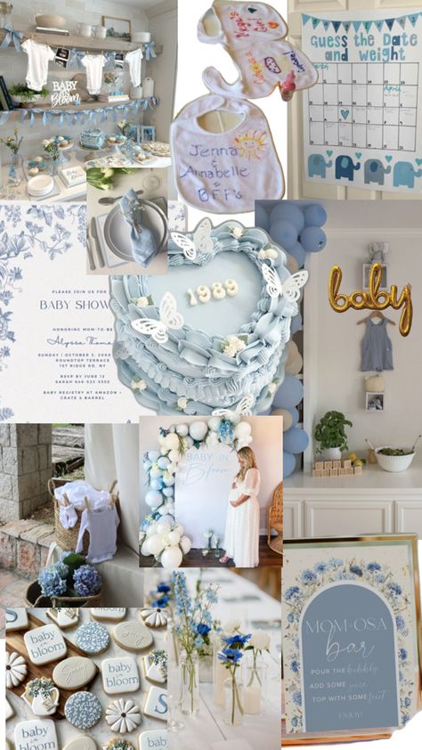 White And Blue Baby Shower Ideas, Pastel Blue Baby Shower Ideas, Blue Boho Baby Shower Ideas, Simple Blue Baby Shower Ideas, Light Blue Baby Shower Ideas, Blue Baby Shower Ideas, Beach Baby Shower Theme, Baby Shower Ideas Boy, Beach Baby Showers