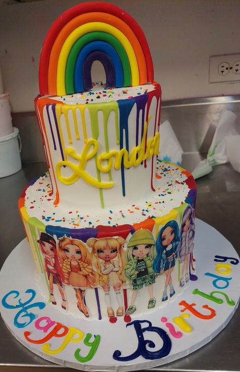 Rainbow High Doll Cake, Rainbow High Birthday Cake, Rainbow High Cake, 12th Birthday, Birthday Party Cake, Frozen Birthday, 7th Birthday, 8th Birthday, 4th Birthday