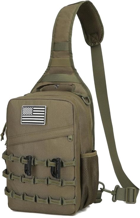 Amazon.com: Lemubeane Tactical Sling Backpack Military Rover Shoulder Sling Bag Pack EDC Molle Assault Range Bag Crossbody Chest Pack (OD Green) : Sports & Outdoors Tactical Sling Bag, Shoulder Sling Bag, Military Bag, Range Bag, Green Sports, Chest Pack, Tactical Backpack, Shoulder Sling, Diy Bags