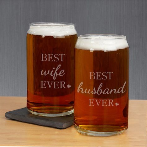 Let your beer loving husband know you think he's the best ever with these fun engraved beer mugs for your anniversary this year.  #anniversarygiftsforhusband #anniversaryideas #weddinganniversaryideas