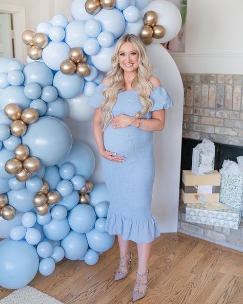 @nesteventrentals shared a photo on Instagram: “Stephanie is some serious MOM GOALS 😍😍😍 w her Dreamy Baby Blue dress🤍 ft. Our NEW double stuffed colors ✨You can make your own custom color…” • Mar 14, 2022 at 9:30pm UTC Baby Blue Dress, Mom Goals, Moms Goals, Baby Blue Dresses, Pregnancy Outfits, Boy Shower, Maternity Fashion, Baby Boy Shower, Pregnant Women