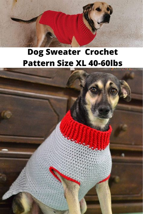 The Doggy Sweater Size Extra Large - Crochet it Creations Dog Sweater Crochet, Crochet Dog Sweater Free Pattern, Large Dog Sweaters, Crochet Dog Clothes, Dog Sweater Crochet Pattern, Dog Sweater Pattern, Small Dog Sweaters, Crochet Dog Patterns, Crochet Dog Sweater