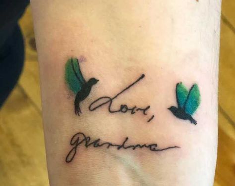 Grandmother Tribute Watercolor Wrist Tattoo, Cardinal Tattoo, Minimalist Tattoo Meaning, Paris Tattoo, Typography Tattoo, French Tattoo, Bird Quotes, Shape Tattoo, Delicate Tattoo