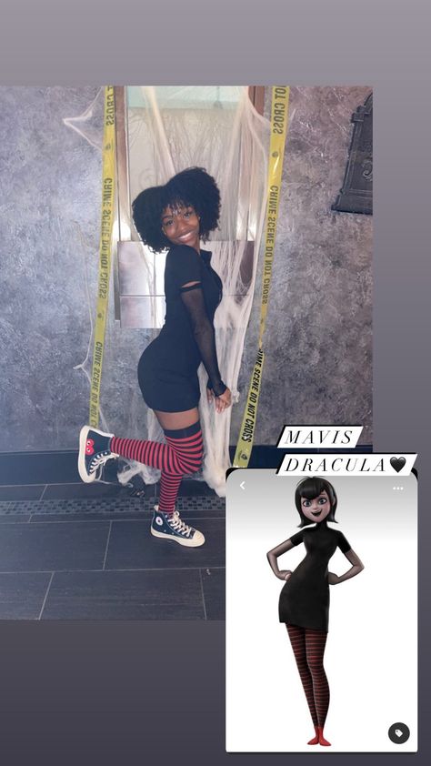 Black Mavis Cosplay, Mavis From Hotel Transylvania Costume, Jonnie And Mavis Costume, Mavis Outfit Inspiration, Mavis Dracula Costume, Mavis Costume Women, Mavis Hotel Transylvania Fantasia, Mavis Fantasia Halloween, Mavis Makeup Hotel Transylvania