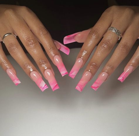 Nails Biab, Gel Toe Nails, Acrylic Toe Nails, Halloween Acrylic Nails, Long Acrylic Nail Designs, Colored Acrylic Nails, French Acrylic Nails, French Nail, Acrylic Nails Coffin Pink