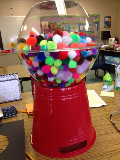 Candy Vbs Theme, Diy Giant Gumball Machine, Candy Land Office Decorations, Giant Gumball Machine Diy, Gumball Decorations, Diy Outdoor Candy Decorations, Diy Candy Decor, Candy Theme Birthday Party Decorations, Big Candy Decorations