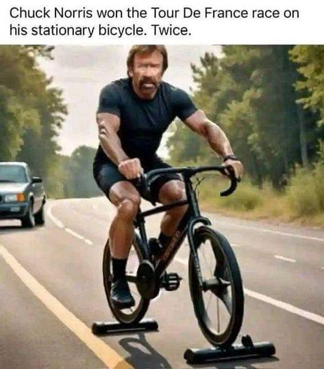 Chuck Norris Memes Hilarious, Chuck Norris Memes, Chuck Norris Funny, Chuck Norris Facts, Chuck Norris Jokes, Neal Schon, Stationary Bicycle, Funny Puppies, Puppies And Kittens