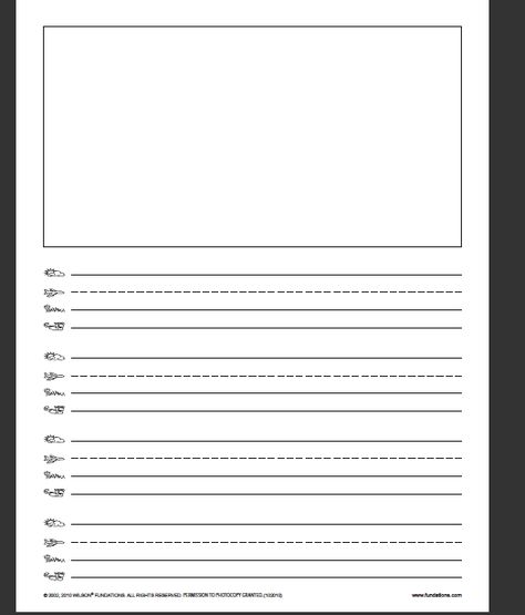 Writing paper--teach using a "skyline," "plane line," "grass line," and a "worm line" Fundations Kindergarten, Kindergarten Writing Paper, Wilson Reading, Printable Lesson Plans, 1st Grade Writing, First Grade Writing, Kindergarten Writing, Writer Workshop, Reading Intervention