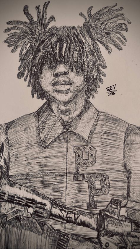 #artist #gloryboy #art #drawling #chiefkeef #sosa Sosa Drawings, Swag Art Style Drawing, Chief Keef Drawing, Drawings Of Rappers, Rapper Art Drawing, Sosa Chief Keef Pfp, Rapper Drawings, Sketch Pfp, Free Thug