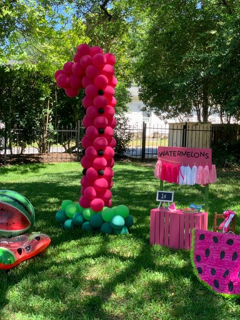 One In A Melon First Birthday Photoshoot, Diy One In A Melon First Birthday, One In A Melon Birthday Theme, One In A Melon First Birthday, Watermelon Themed First Birthday, Watermelon Birthday Party Decorations, Watermelon Birthday Party Theme, Tropical Birthday Cake, First Birthday Decorations Boy