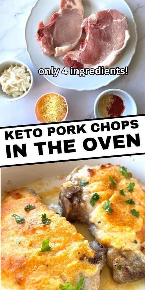 Discover a new favorite with these Keto Pork Chops in the Oven. Follow our easy recipe to create a deliciously juicy and tender dish that's perfect for low carb diet. Easy Healthy Meals Pork Chops, Low Carb Baked Pork Chops, Carnivore Diet Pork Chops, Keto Pork Chops Recipes, Pork Keto Recipes, Keto Pork Chop Recipes, Low Carb Pork Chop Recipe, Keto Pork Recipes, Pork Casserole Recipes