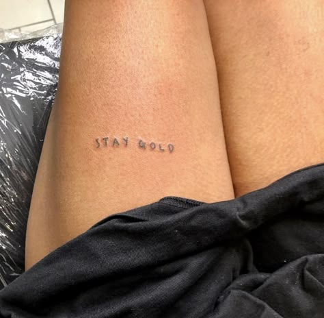 Stand By Me Tattoo Ideas, Not My Responsibility Tattoo, Nothing Gold Can Stay Tattoo, Stand By Me Tattoo, 80s Tattoo Ideas, Pearl Jam Tattoo, Jam Tattoo, Stay Gold Tattoo, Tattoo 2023