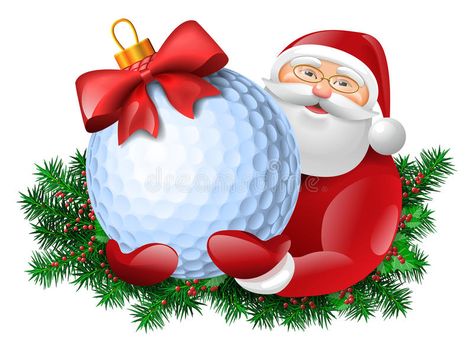 Golf Ball Gift, Sublimation Ideas Projects Inspiration, Christmas Golf, Christmas Card Art, Christmas Scenes, The Night Before Christmas, Christmas 2023, Christmas Illustration, Christmas Crafts For Kids