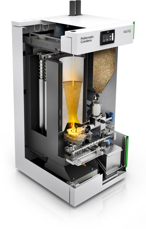 Pellet condensing boiler: Pellematic Condens (10-32 kW) » ÖkoFEN Unique Appliances, Stirling Engine, Alternative Fuel, Wood Heat, Wood Stove Fireplace, Plumbing Installation, Rocket Stoves, Wood Pellets, Pellet Stove