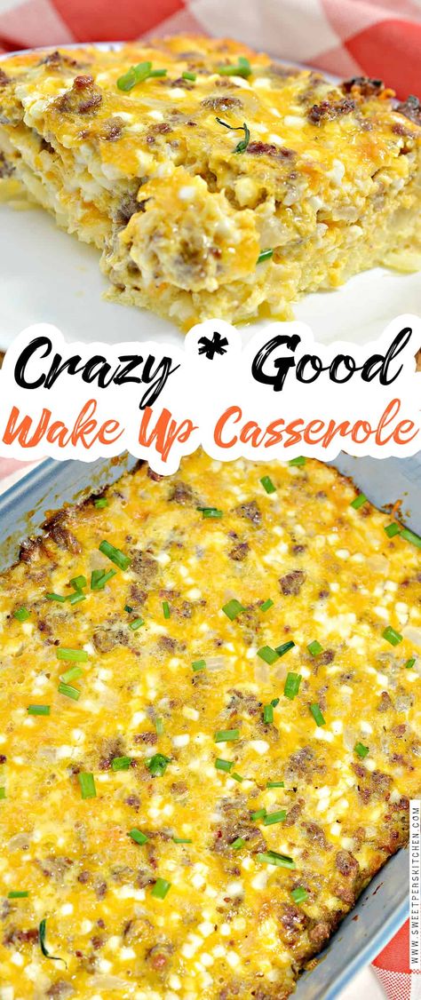 Wake Up Casserole Egg Bake With Hashbrowns, Easy Breakfast Casserole Sausage, Cheese Hashbrown Casserole, Sausage Egg Bake, Egg Bake Casserole, Sausage Egg Casserole, Cottage Cheese Breakfast, Cottage Cheese Eggs, Breakfast Egg Casserole