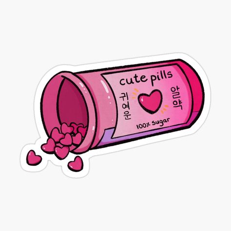 Cute Pill Bottle, Medical Stickers Aesthetic, Pill Illustration, Kawaii Medical, Pharmacy Stickers, Medical Stickers, Tshirt Printing Design, Canvas Painting Designs, Unique Sticker